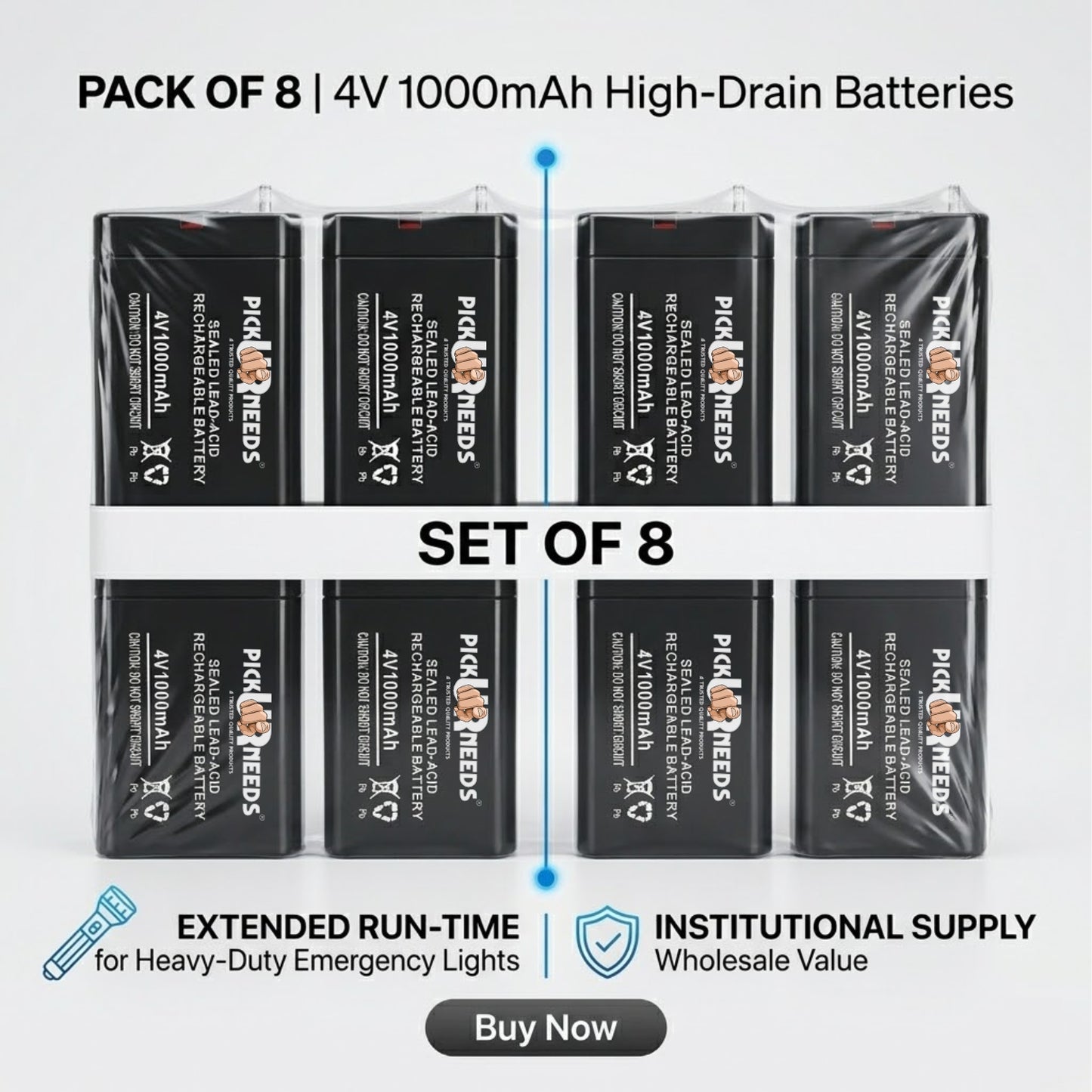 Pick Ur Needs Emergency Light Durable 4V 1000mAh Sealed Lead Acid Battery 4 hrs Lantern Emergency Light (Black)
