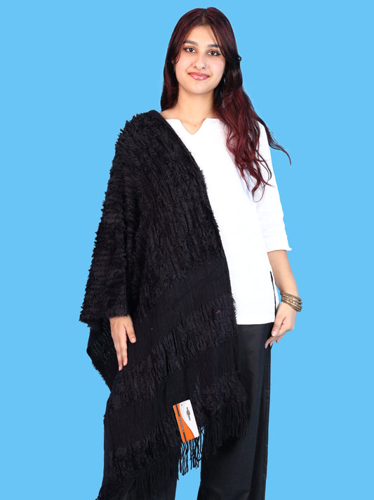 Pick Ur Needs Warm Winter Shawl & Stole for Women & Girls Soft Textured Woven Wrap with Fringe Detailing