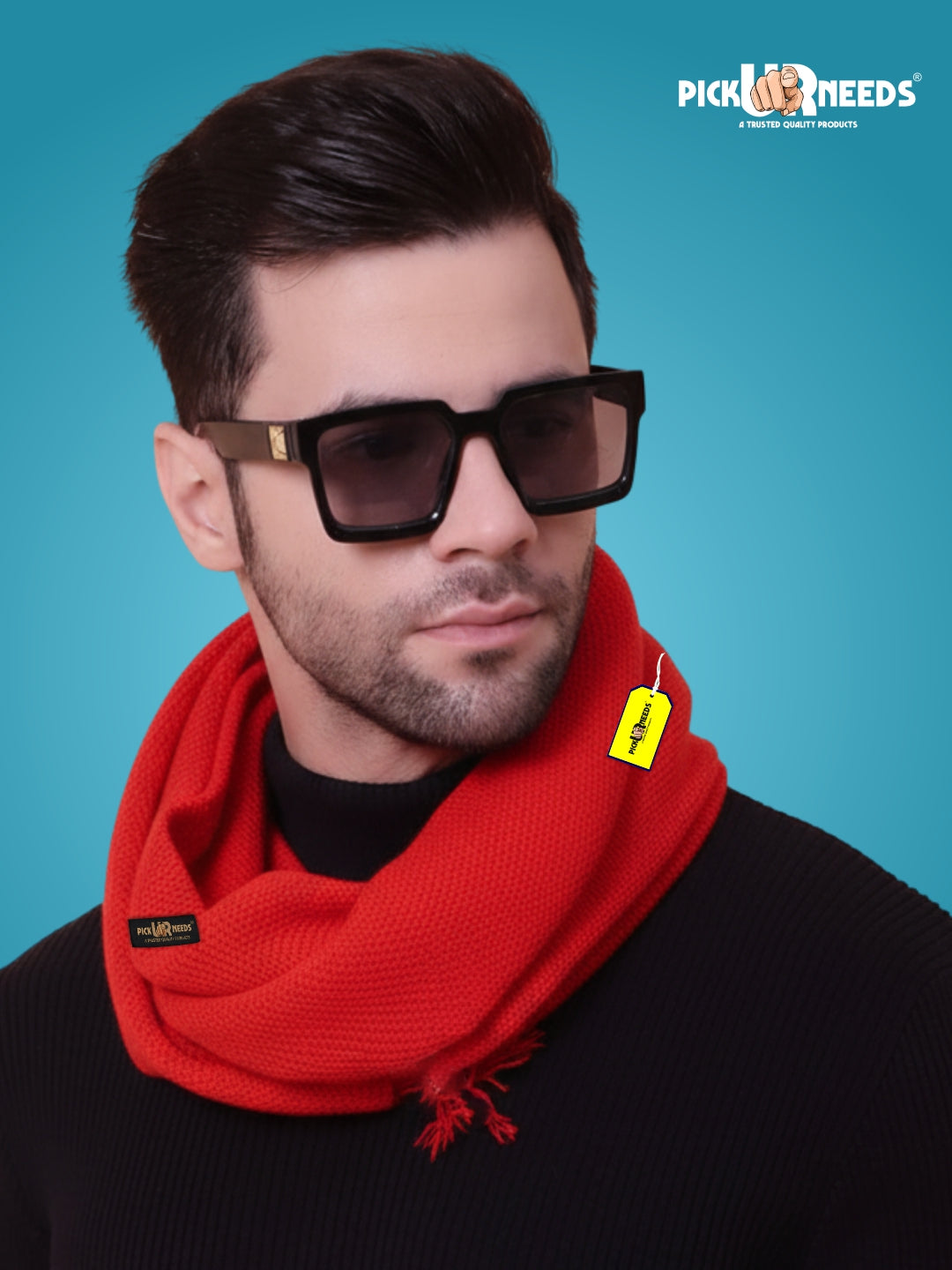 Pick Ur Needs Premium Soft, Warm & Breathable Wool Blend Winter Scarf for Men Fashionable Elegant Muffler