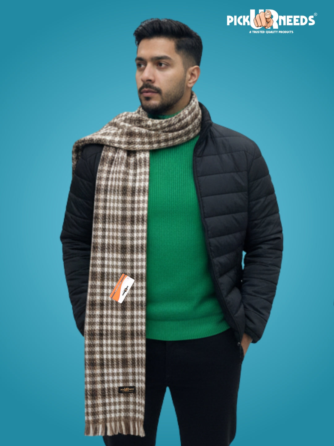Pick Ur Needs Soft, Warm & Breathable Premium Wool Blend Winter Scarf for Men Fashionable Elegant Muffler