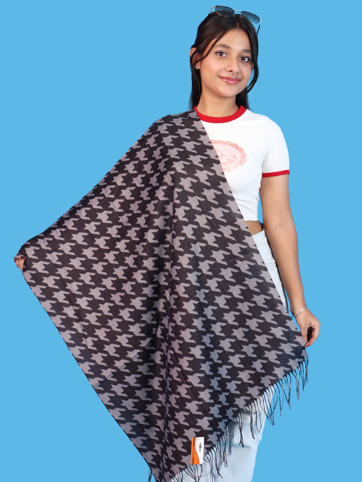 Pick Ur Needs Premium Winter Womens & Girls Shawl Soft & Cozy Printed with Elegant Geometric Design