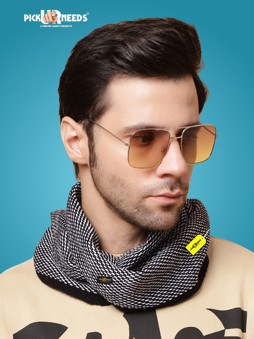 Pick Ur Needs Premium Men's Warm And Stylish Woolen Muffler With Multicolour Stripes And Stylish Tussles Ends