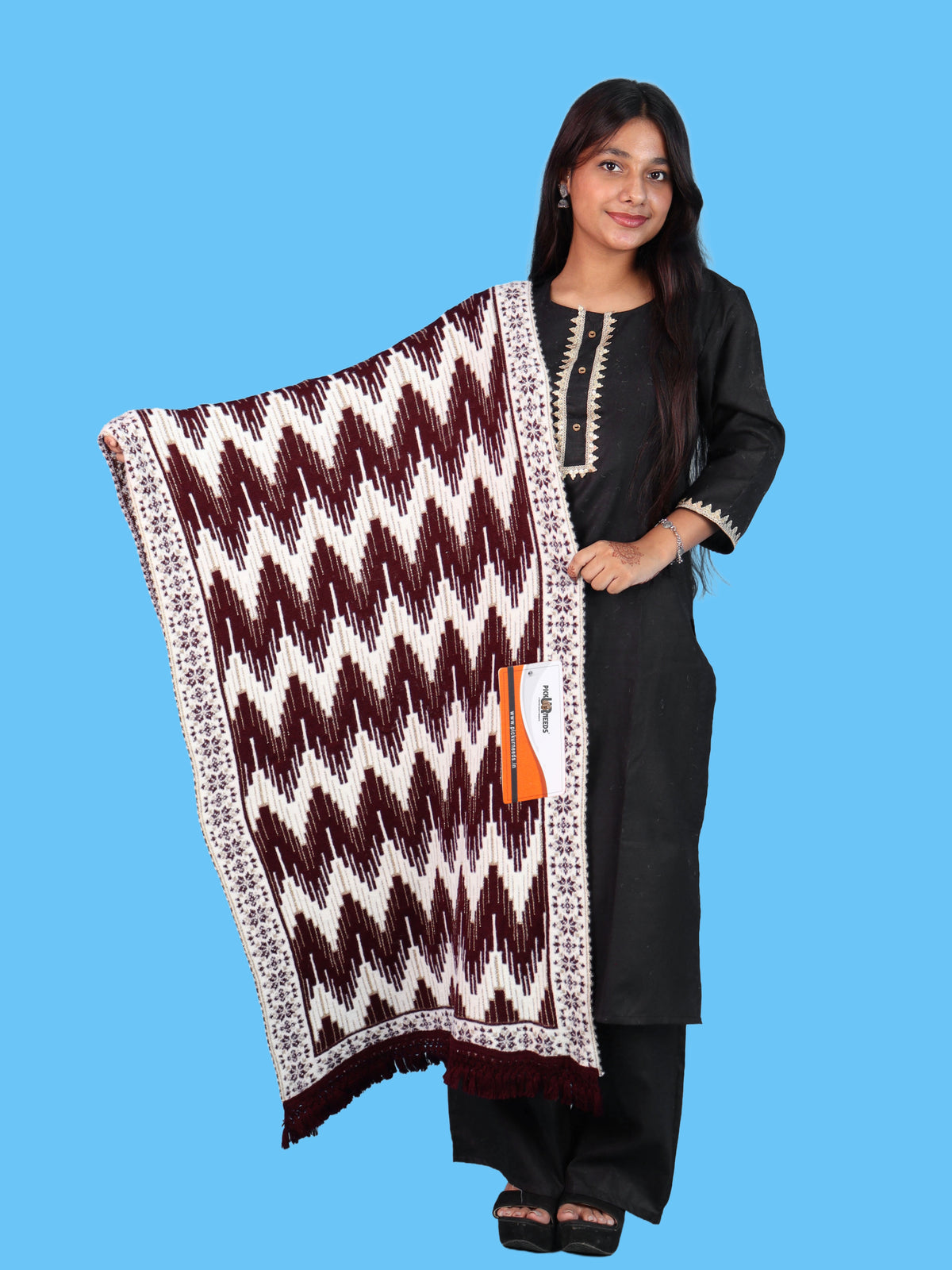 Pick Ur Needs Premium Wool Shawl For Womens & Girls Winter Muffler Soft Knitted Designer Wrap Warm Stole