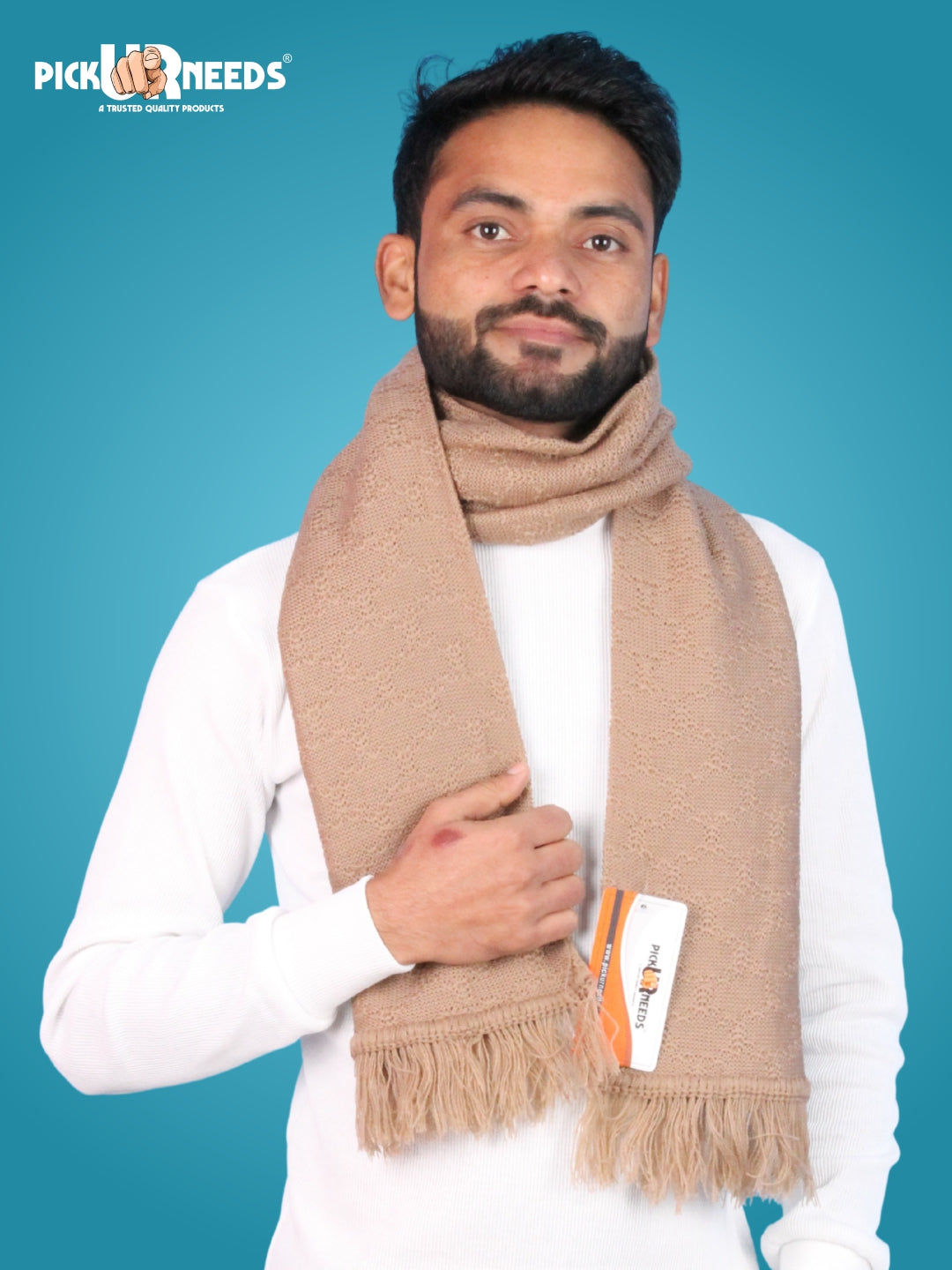 Pick Ur Needs Premium Soft Winter Muffler for Men Lightweight Warm Woolen Scarf Stylish Neck Muffler for Outdoor & Casual Use