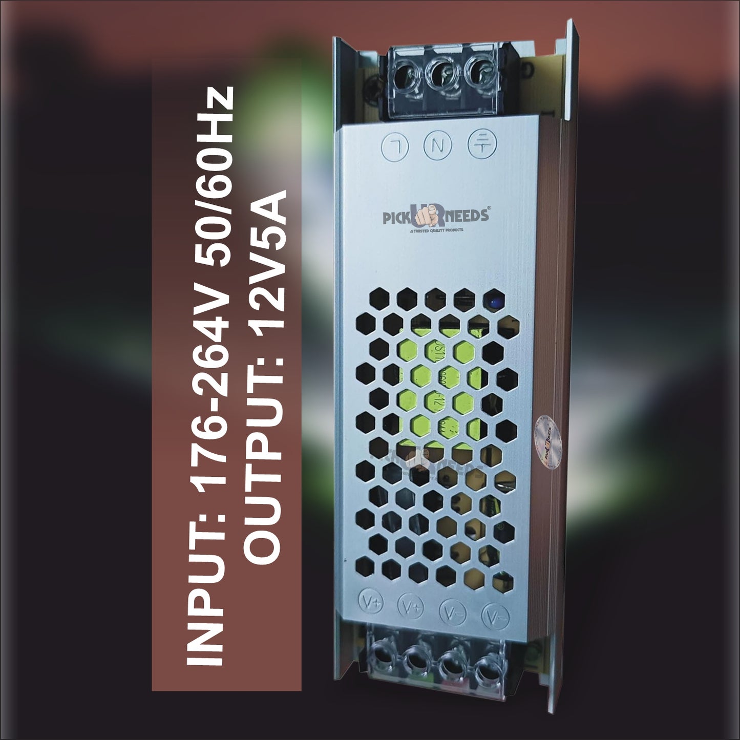 Pick Ur Needs LED Driver 12V 5A Led Power Supply Transformer Ultra Thin and Slim Dustproof LED Driver