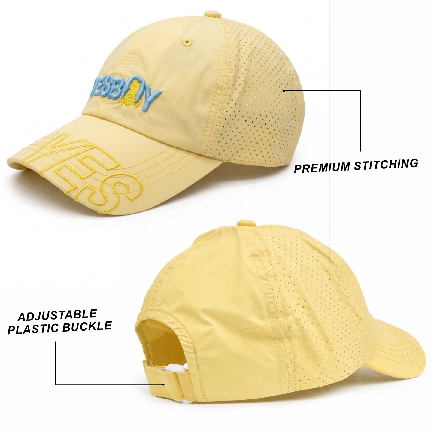 Pick Ur Needs YESBOY Cap,3D Embroidery, Breathable Fabric, Adjustable Fit, Teenager Unisex Kids,Lightweight Caps