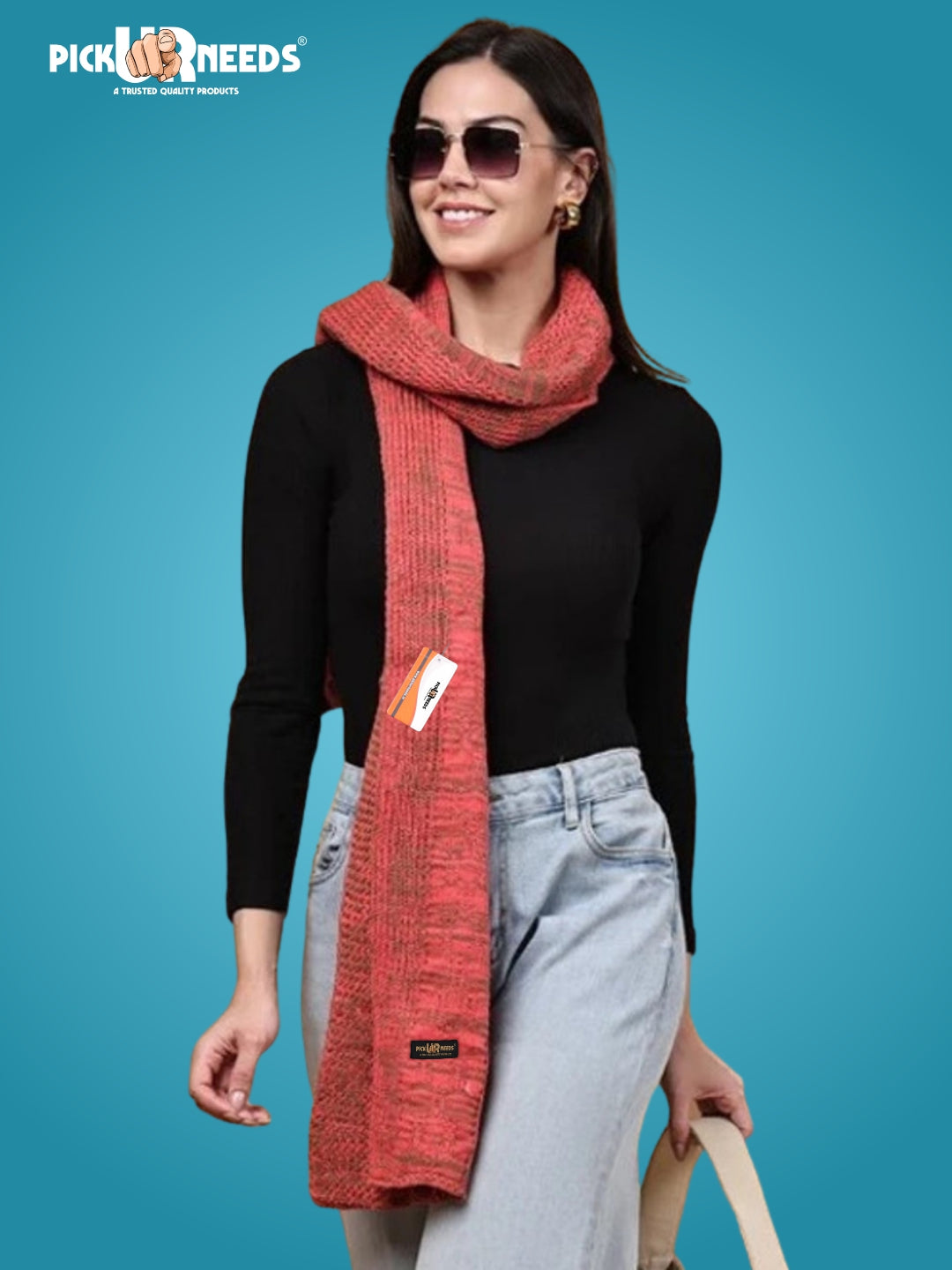 Pick Ur Needs Women’s Knitted Winter Scarf – Soft, Warm & Stylish Casual Long Muffler Stole for Girls