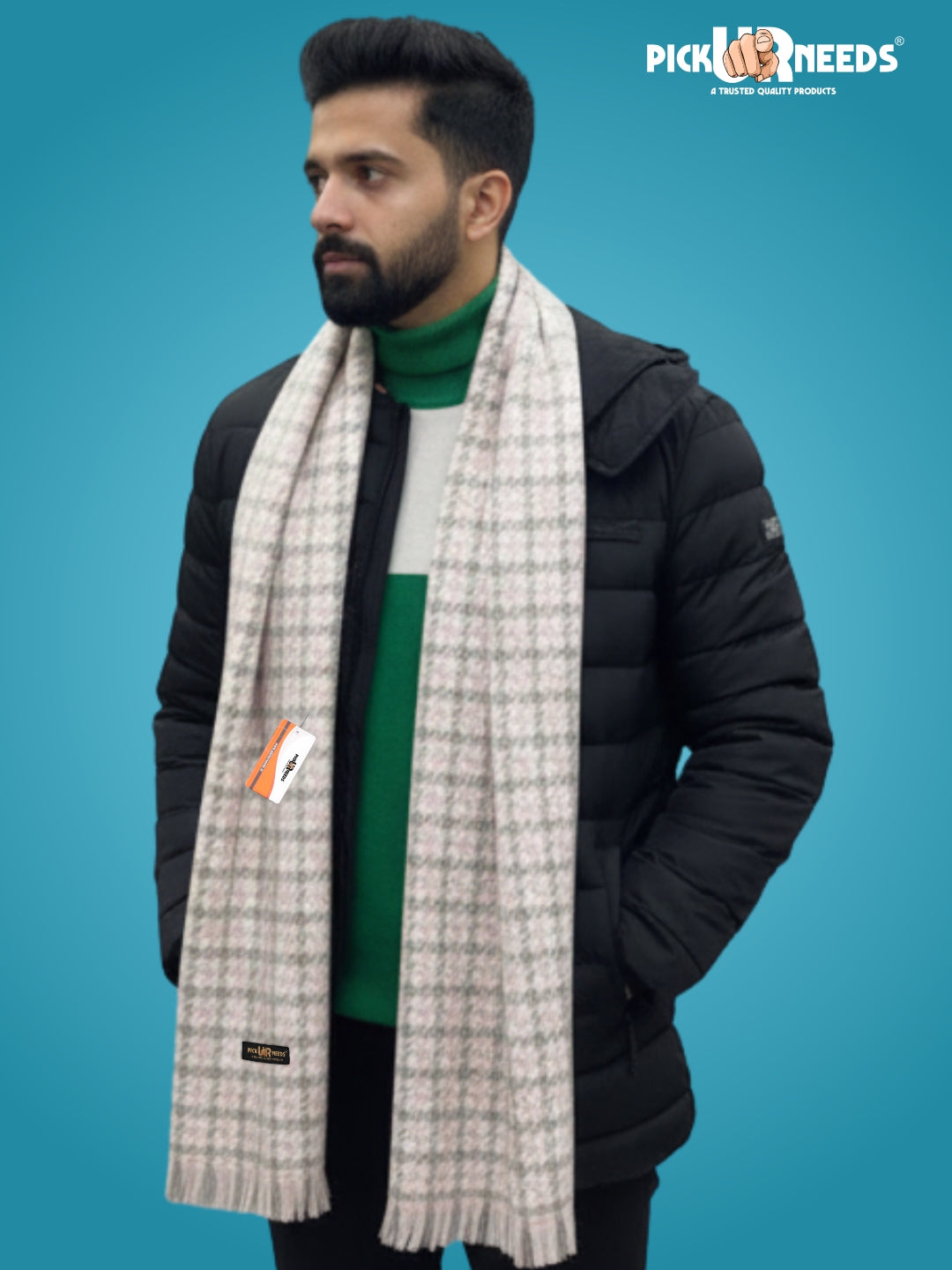 Pick Ur Needs Soft, Warm & Breathable Premium Wool Blend Winter Scarf for Men Fashionable Elegant Muffler