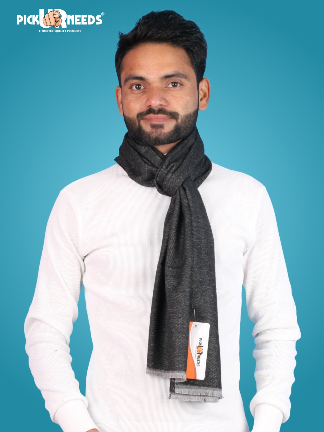 Pick Ur Needs Premium Winter Muffler for Men Soft Wool-Blend Checked Scarf Warm, Lightweight & Stylish Muffler for Office, Casual & Outdoor Wear