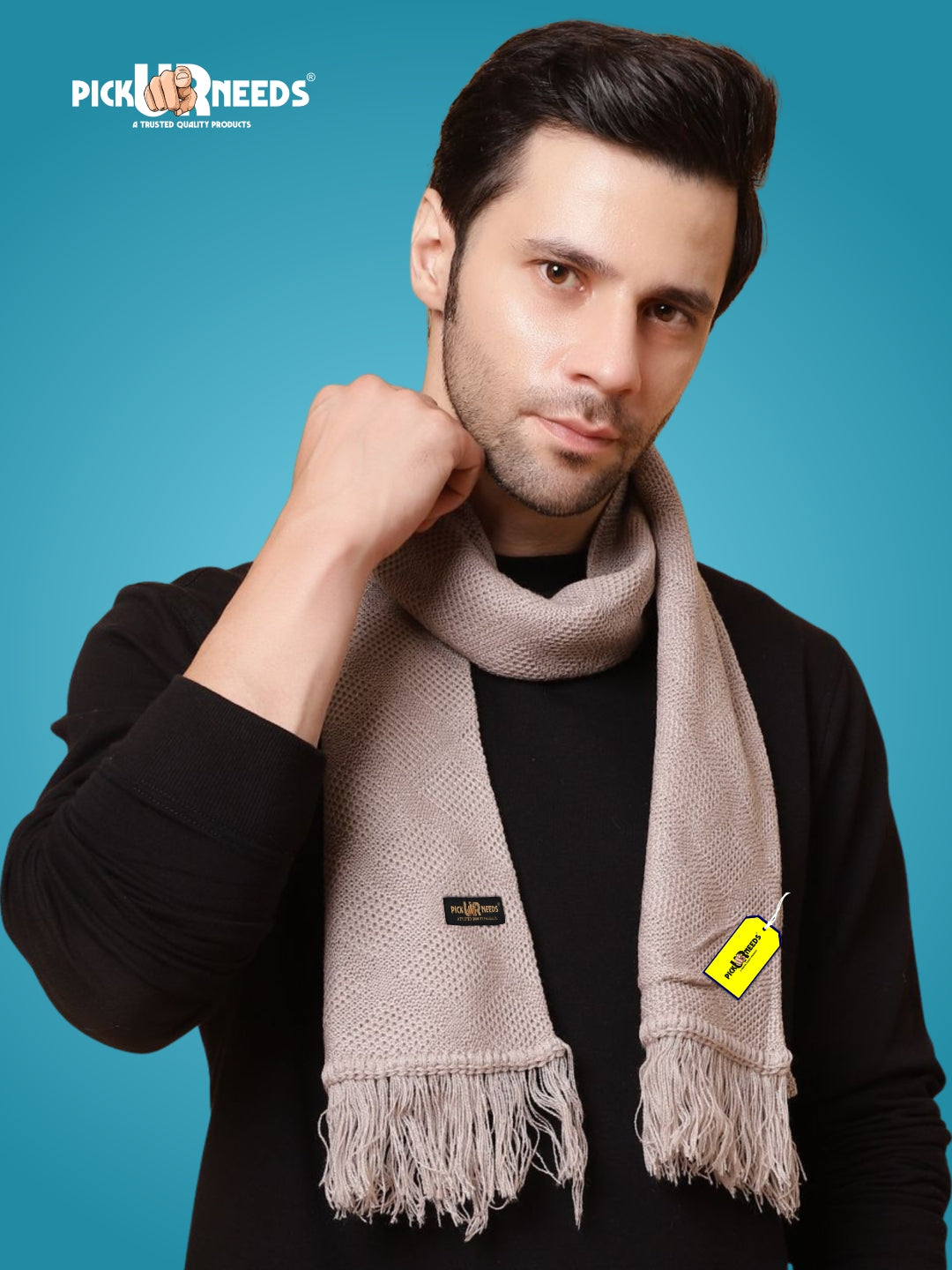 Pick Ur Needs Premium Soft, Warm & Breathable Wool Blend Winter Scarf for Men Fashionable Elegant Muffler