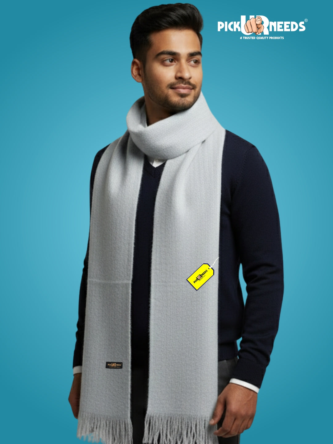 Pick Ur Needs Premium Winter Knit Muffler for Men Soft Woolen Neck Scarf with Stylish Pattern Warm & Comfortable Winter Wear for Outdoor & Casual Use
