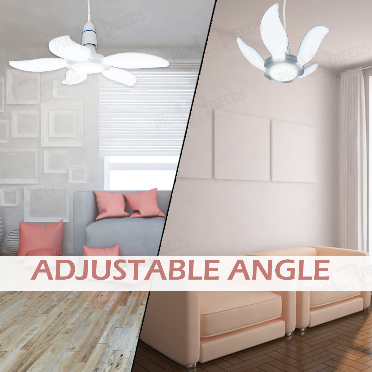 Pick Ur NeedsFoldable LED Blade Fan B22D Bulb, Super Bright Angle Adjustable Home Ceiling Light (Pack o