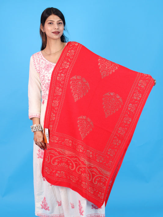 Pick Ur Needs Womens & Girls Soft Knitted Winter Shawl with Elegant Floral & Geometric Pattern, Warm Lightweight Stylish Stole For Ladies