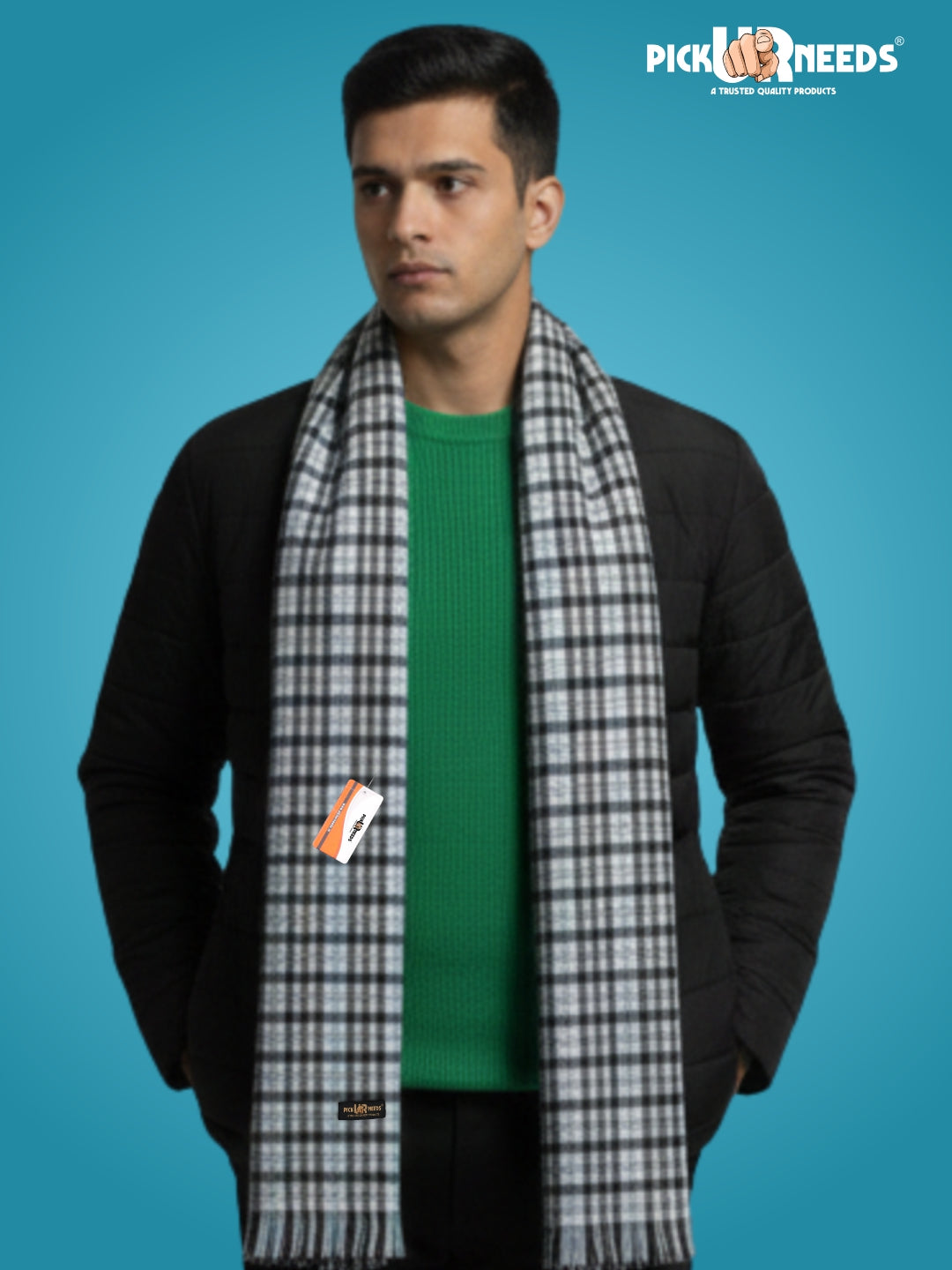 Pick Ur Needs Soft, Warm & Breathable Premium Wool Blend Winter Scarf for Men Fashionable Elegant Muffler