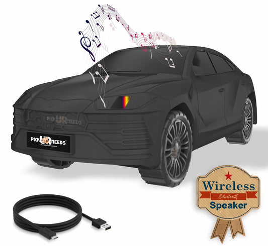 Pick Ur Needs Car-Shaped Bluetooth Speaker – 5W Wireless Audio, Bluetooth/USB/FM/SD Card, Type-C Fast Charging, Portable Stereo Sound