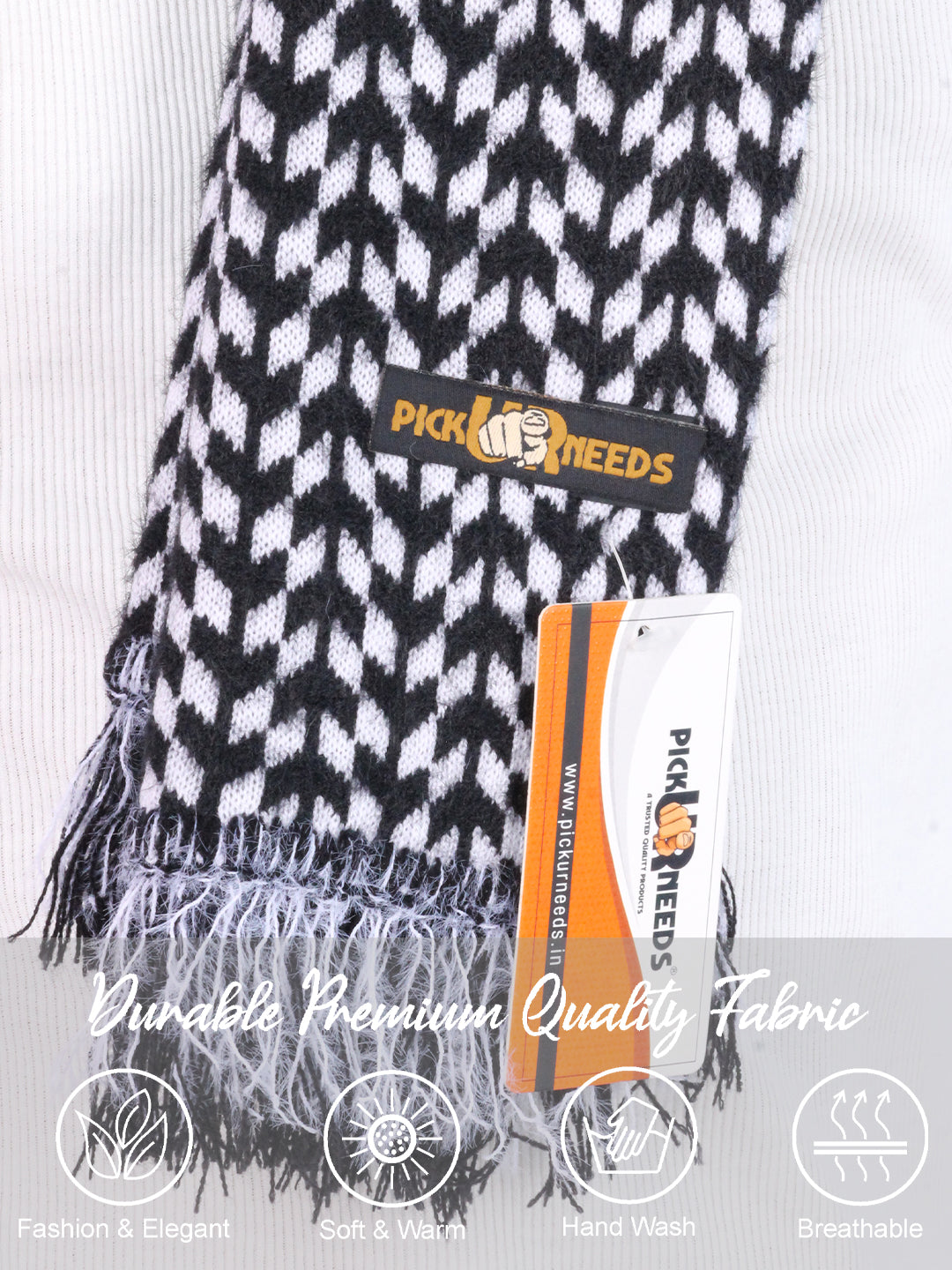 Pick Ur Needs Soft Warm Woolen Premium Winter Muffler for Men Scarf with Stylish Check Pattern Long & Comfortable Cold Weather Neck Wrap