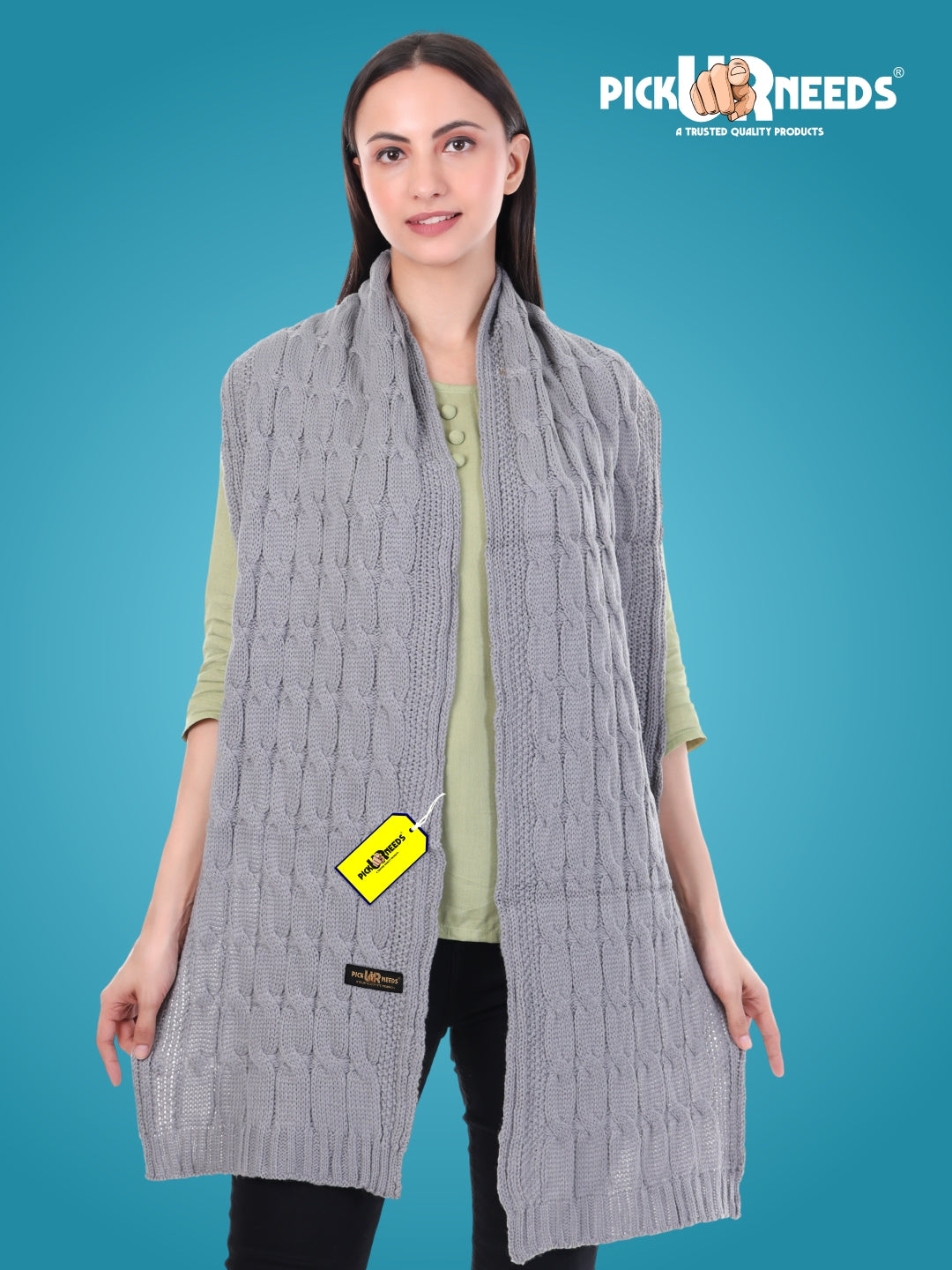 Pick Ur Needs Women’s Woolen Muffler Soft & Warm Knitted Scarf Winter Neck Wrap Premium Acrylic Wool Stylish Hand-Washable