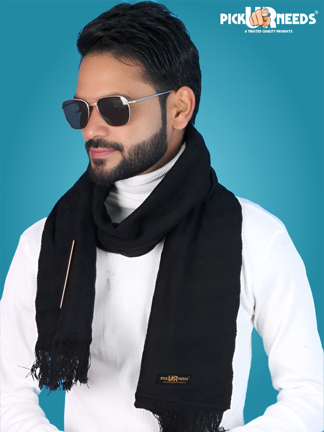 Pick Ur Needs Men’s Signature Winter Muffler Ultra-Soft Textured Scarf for Cold Weather Elegant Daily & Office Wear Muffler for Men