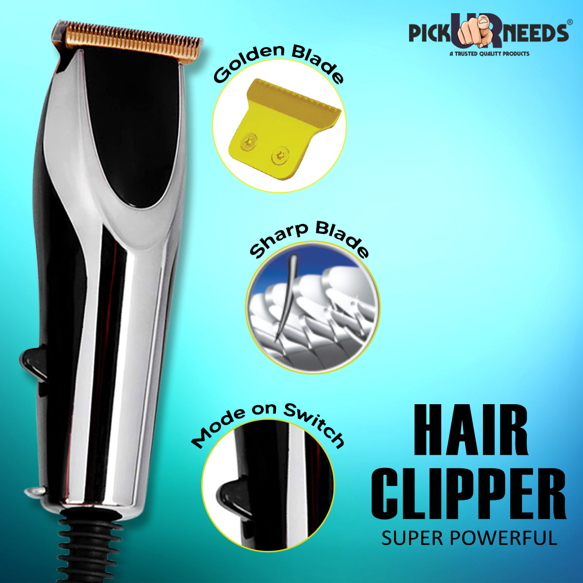 Pick Ur Needs Professional Hair Clipper Advanced shaving System Runtime: 120 min Trimmer for Men