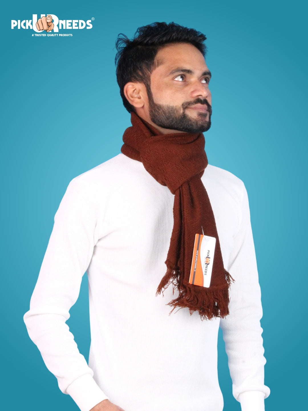 Pick Ur Needs Premium Soft Winter Muffler for Men Lightweight Warm Woolen Scarf Stylish Neck Muffler for Outdoor & Casual Use
