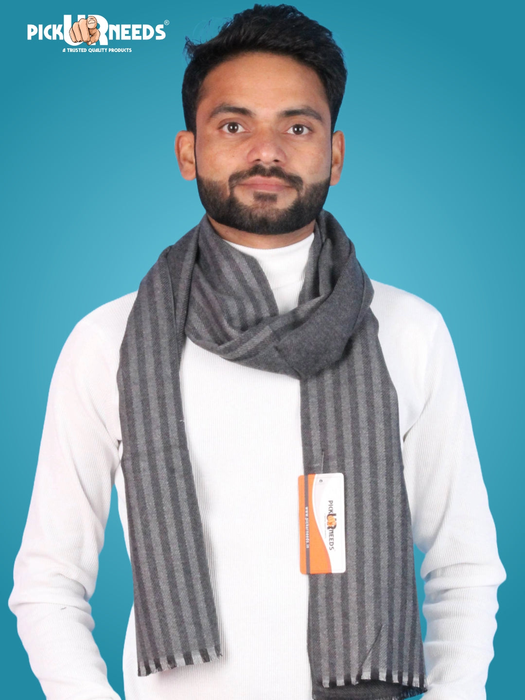 Pick Ur Needs Premium Winter Muffler for Men Soft Wool-Blend Checked Scarf Warm, Lightweight & Stylish Muffler for Office, Casual & Outdoor Wear