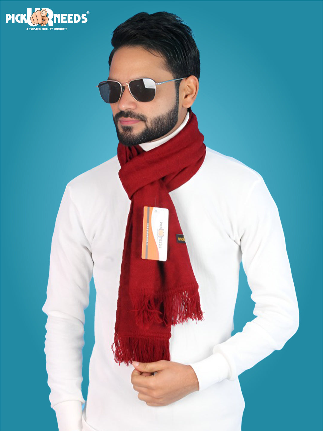 Pick Ur Needs Men’s Winter Muffler Soft Warm Woolen Scarf for Men Stylish Muffler for Office, Casual & Travel