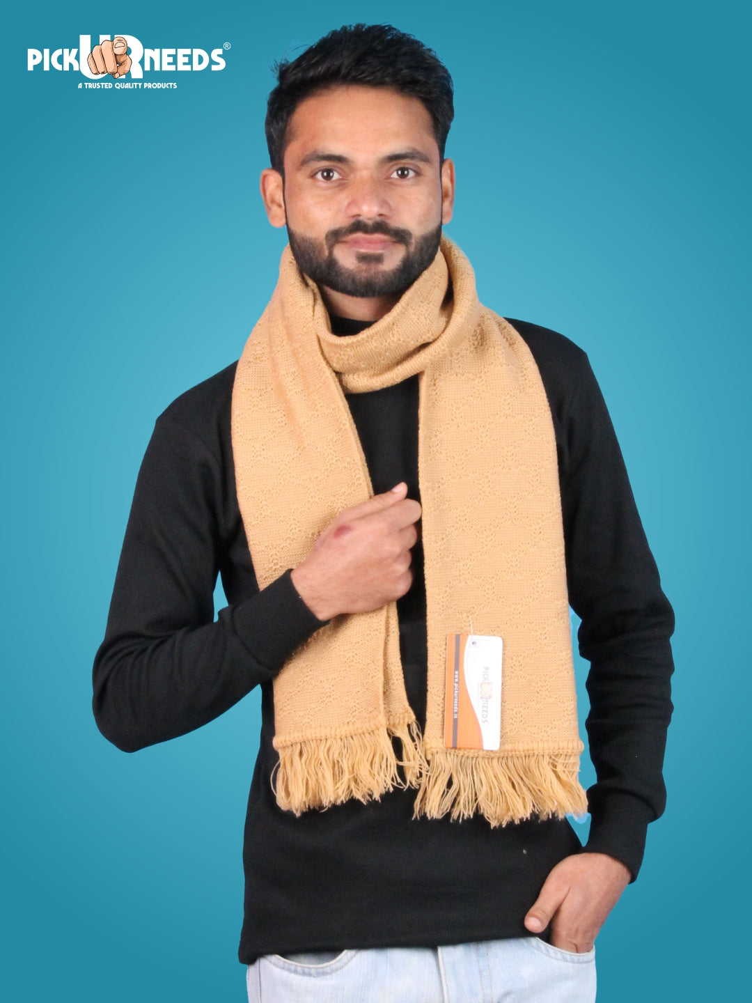 Pick Ur Needs Premium Soft Winter Muffler for Men Lightweight Warm Woolen Scarf Stylish Neck Muffler for Outdoor & Casual Use