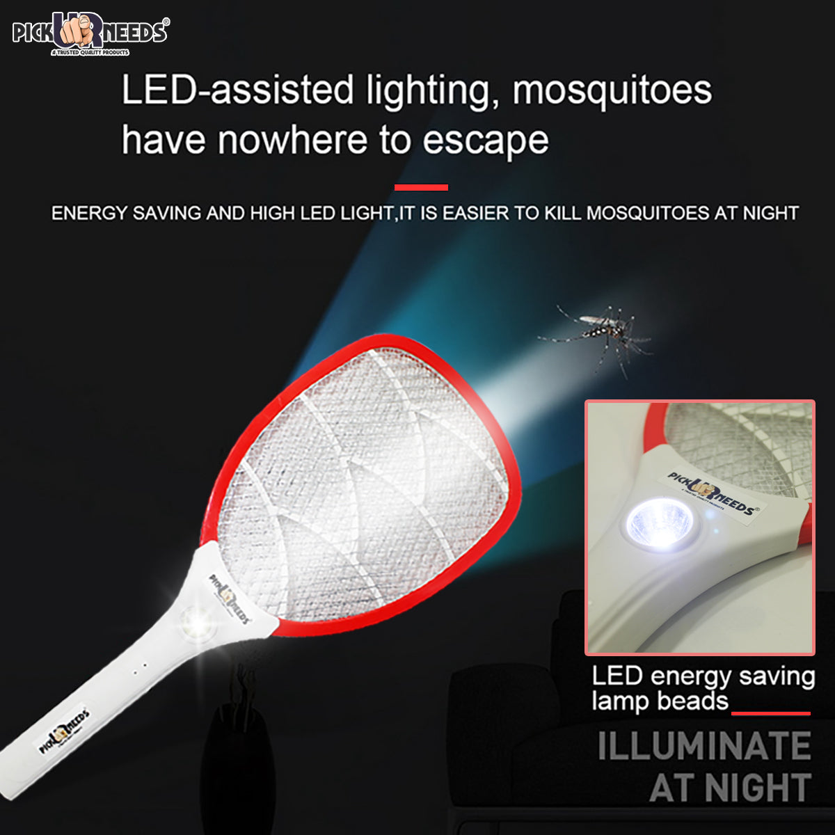 Pick Ur Needs Mosquito Racket Bat Rechargeable Anti Electric Insect Killer Racquet Bat | Fly Swatter with USB Charging