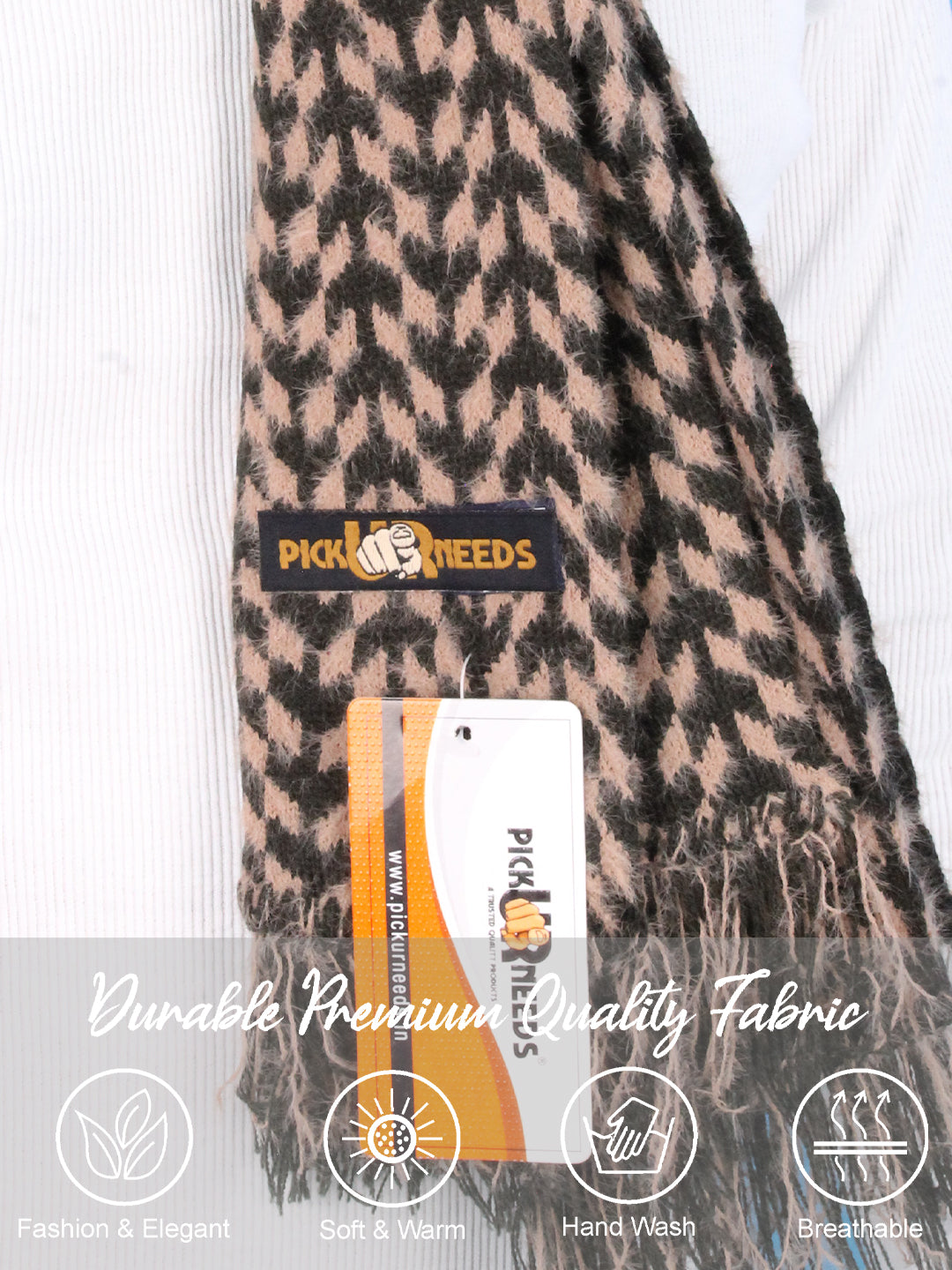 Pick Ur Needs Soft Warm Woolen Premium Winter Muffler for Men Scarf with Stylish Check Pattern Long & Comfortable Cold Weather Neck Wrap