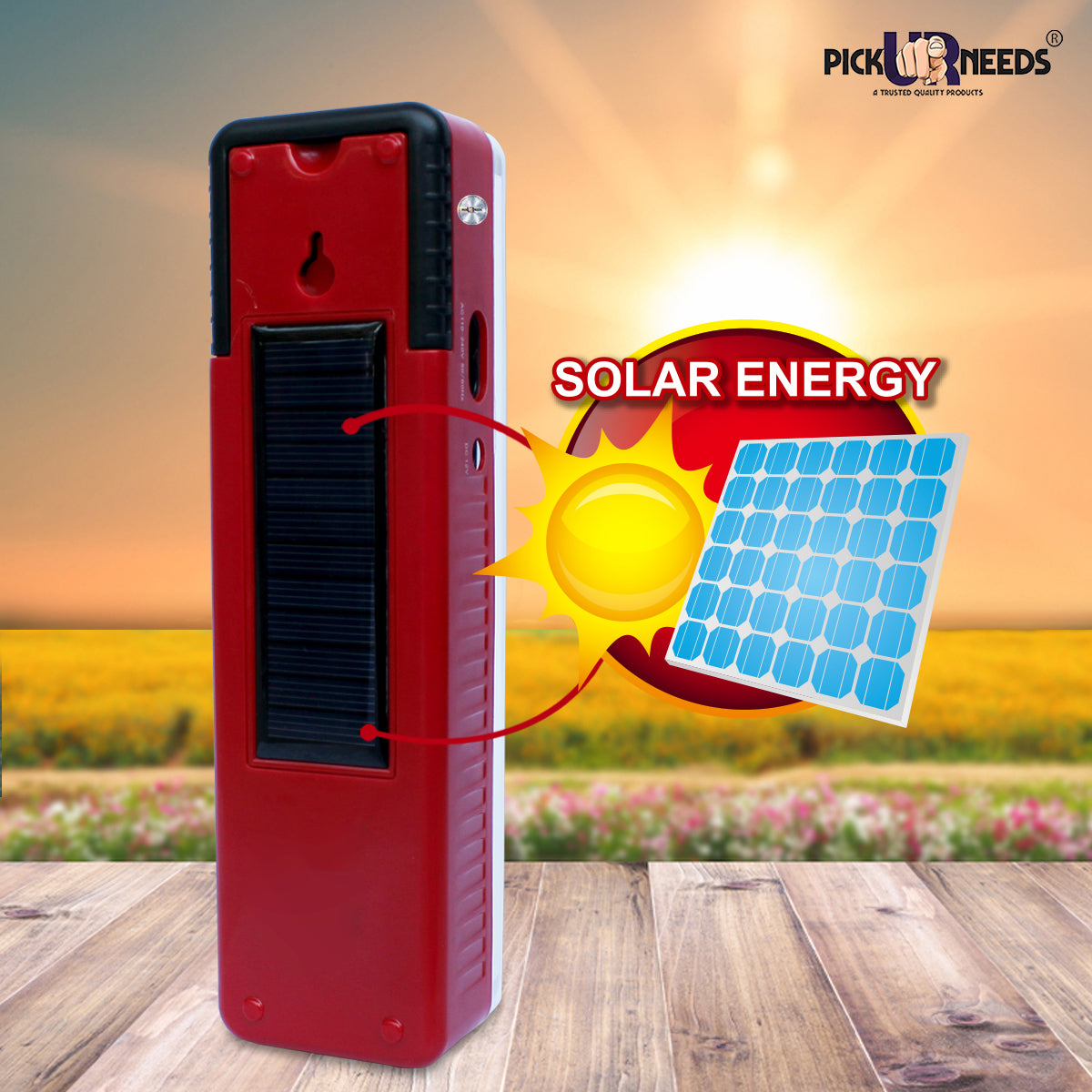 Pick Ur Needs Solar Rechargeable 2 Tube Home Emergency LED Lantern Floor Lamp LIght