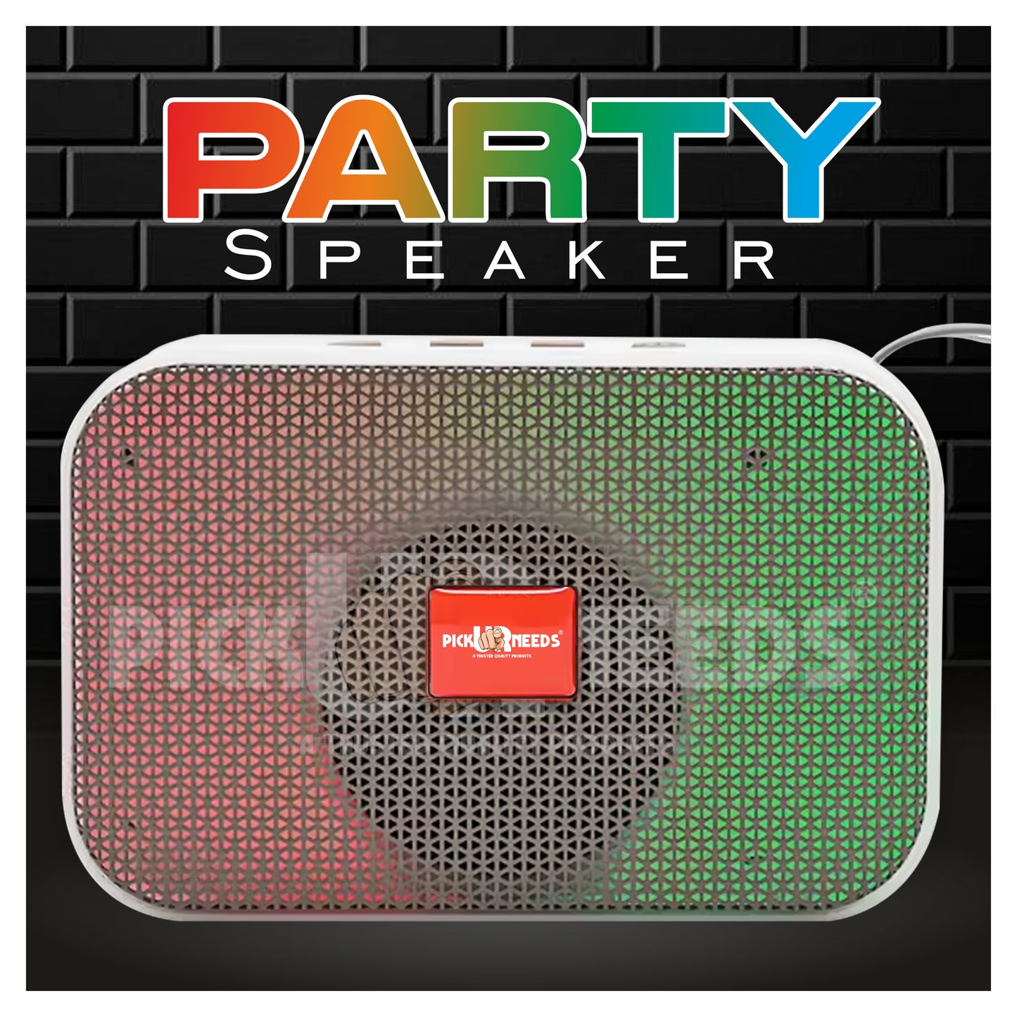 Pick Ur Needs Portable Wireless Speakers With Disco RGB Light TF Card / USB Device Supported 5 W Bluetooth Speaker (Black, 5.0 Channel)