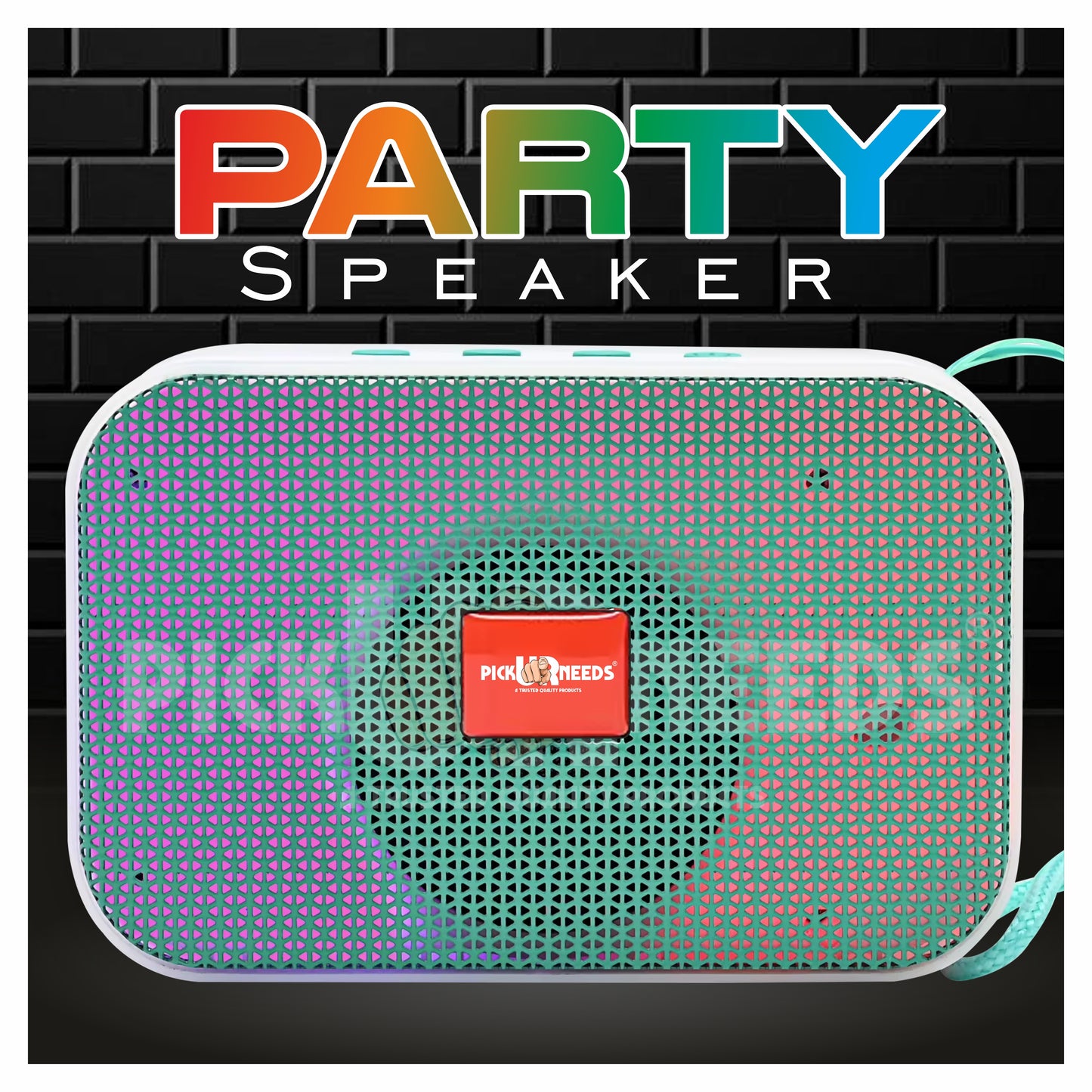 Pick Ur Needs Portable Wireless Speakers With Disco RGB Light TF Card / USB Device Supported 5 W Bluetooth Speaker (Black, 5.0 Channel)