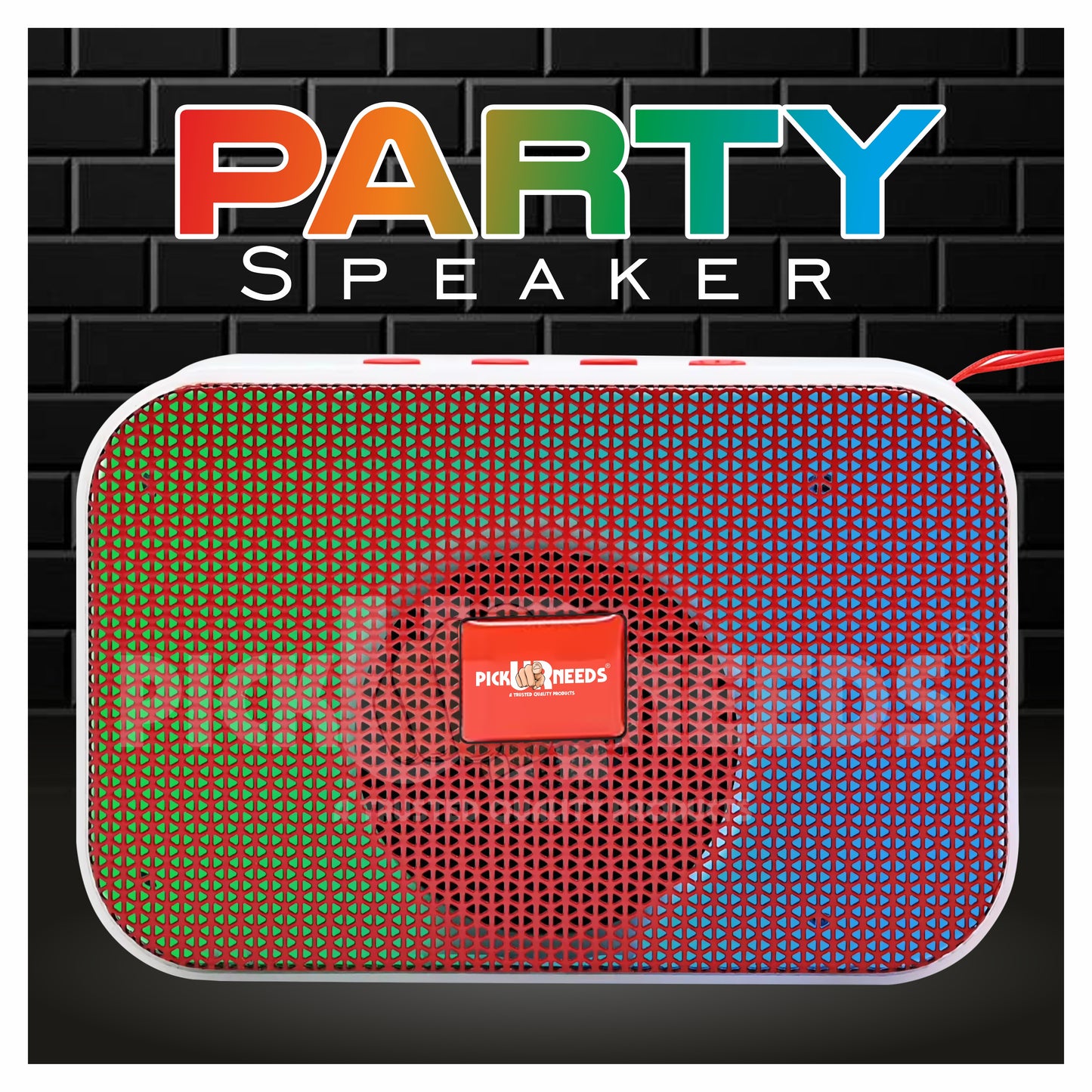 Pick Ur Needs Portable Wireless Speakers With Disco RGB Light TF Card / USB Device Supported 5 W Bluetooth Speaker (Black, 5.0 Channel)