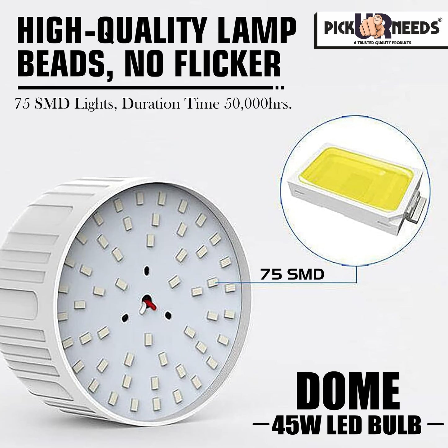 Pick Ur Needs 45 Watt High Brightness Bulb With 75 SMD LED B22 D AC Bulb 0 hrs Bulbs Emergency Light  (White)