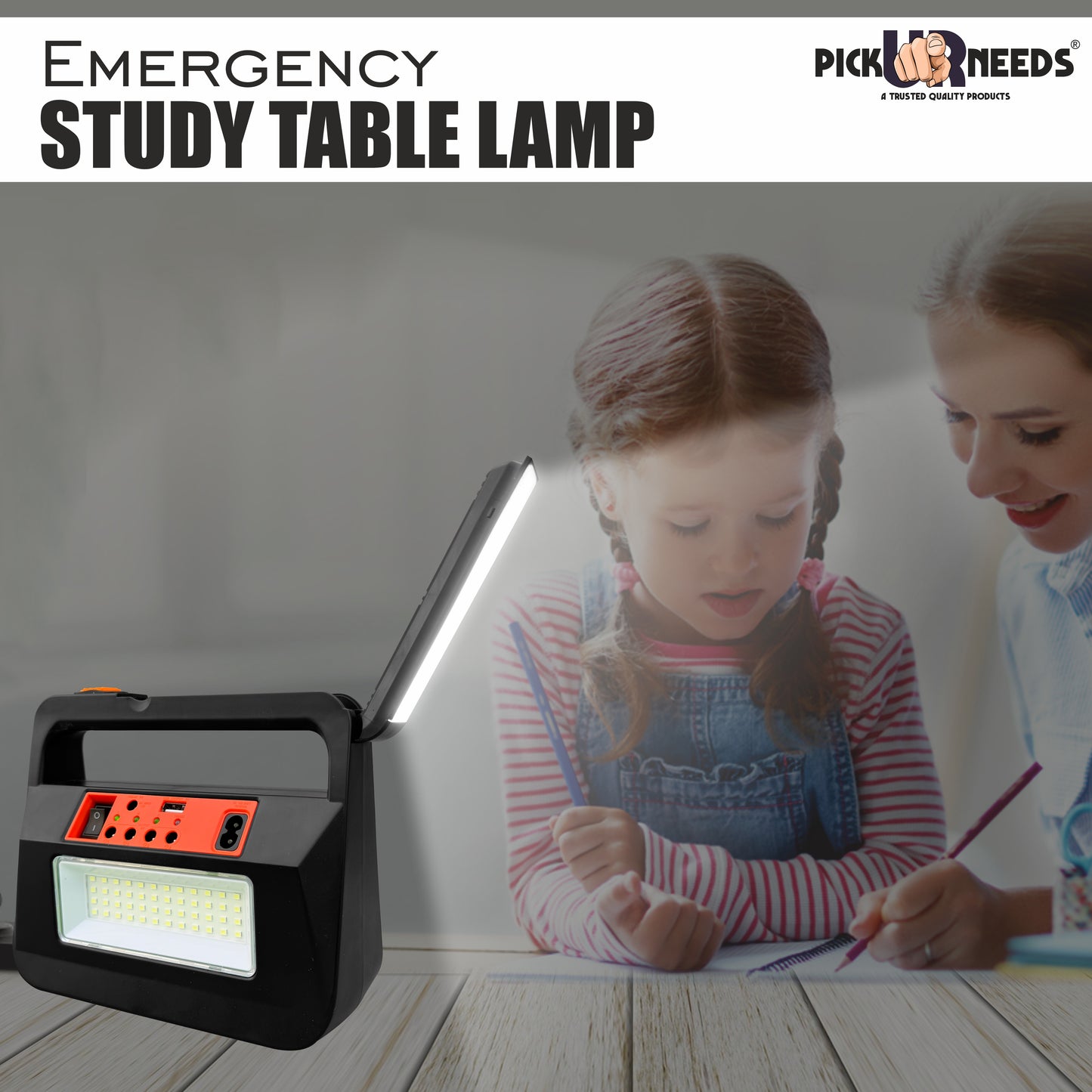 Pick Ur Needs Emergency Torch Lamp Rechargeable Solar Inverter With 3 Individual 6V Led Bulbs