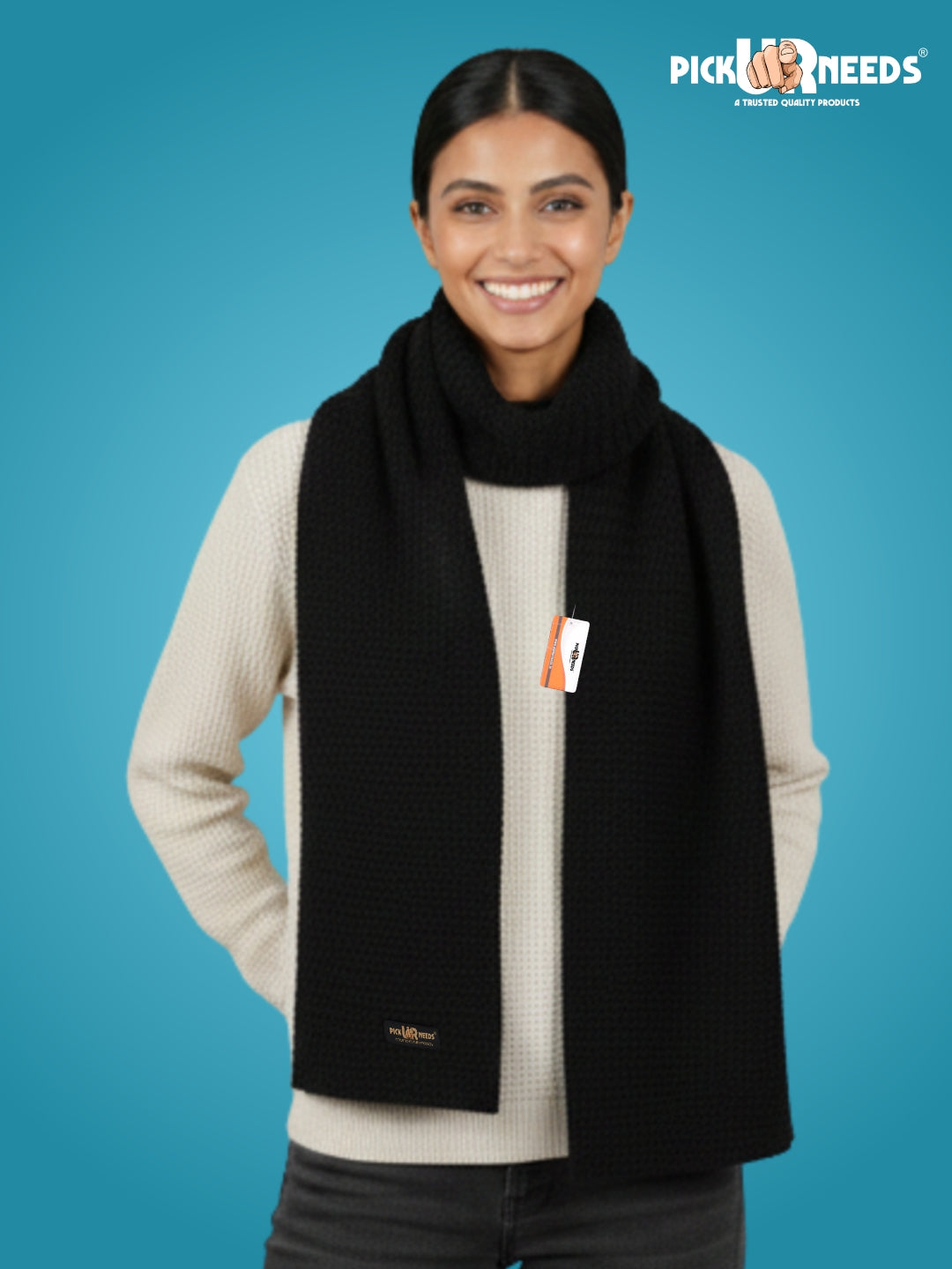 Pick Ur Needs Women's Knit Shawl Wrap with Border Soft, Warm & Lightweight Winter Stole Elegant Tan Bordered Scarf for Girls