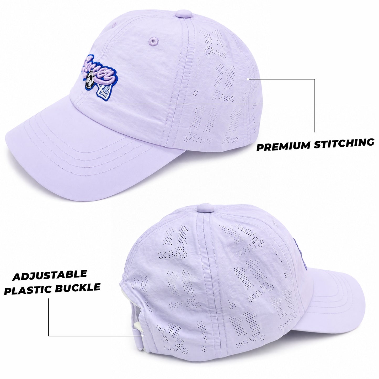 Pick Ur Needs Soccer Embroidered Performance Baseball Cap for Kids & Teens – Breathable Sun Protection Sports Hat, Adjustable Lightweight Soccer Caps