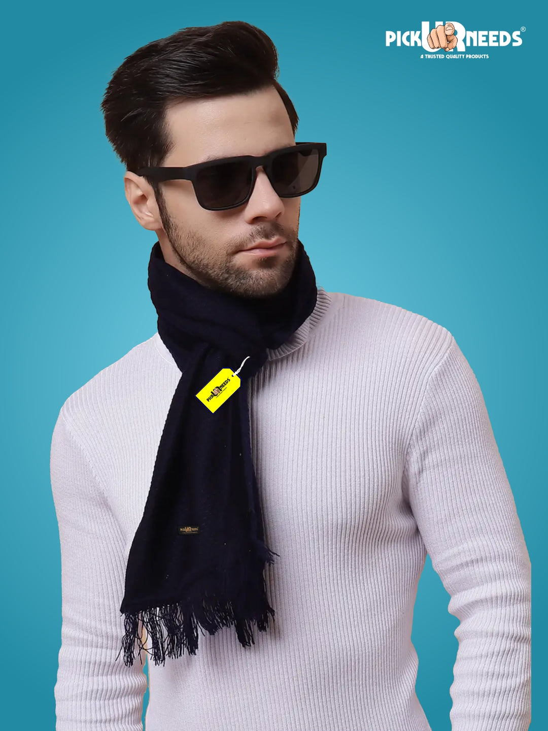 Pick Ur Needs Premium Soft, Warm & Breathable Wool Blend Winter Scarf for Men Fashionable Elegant Muffler