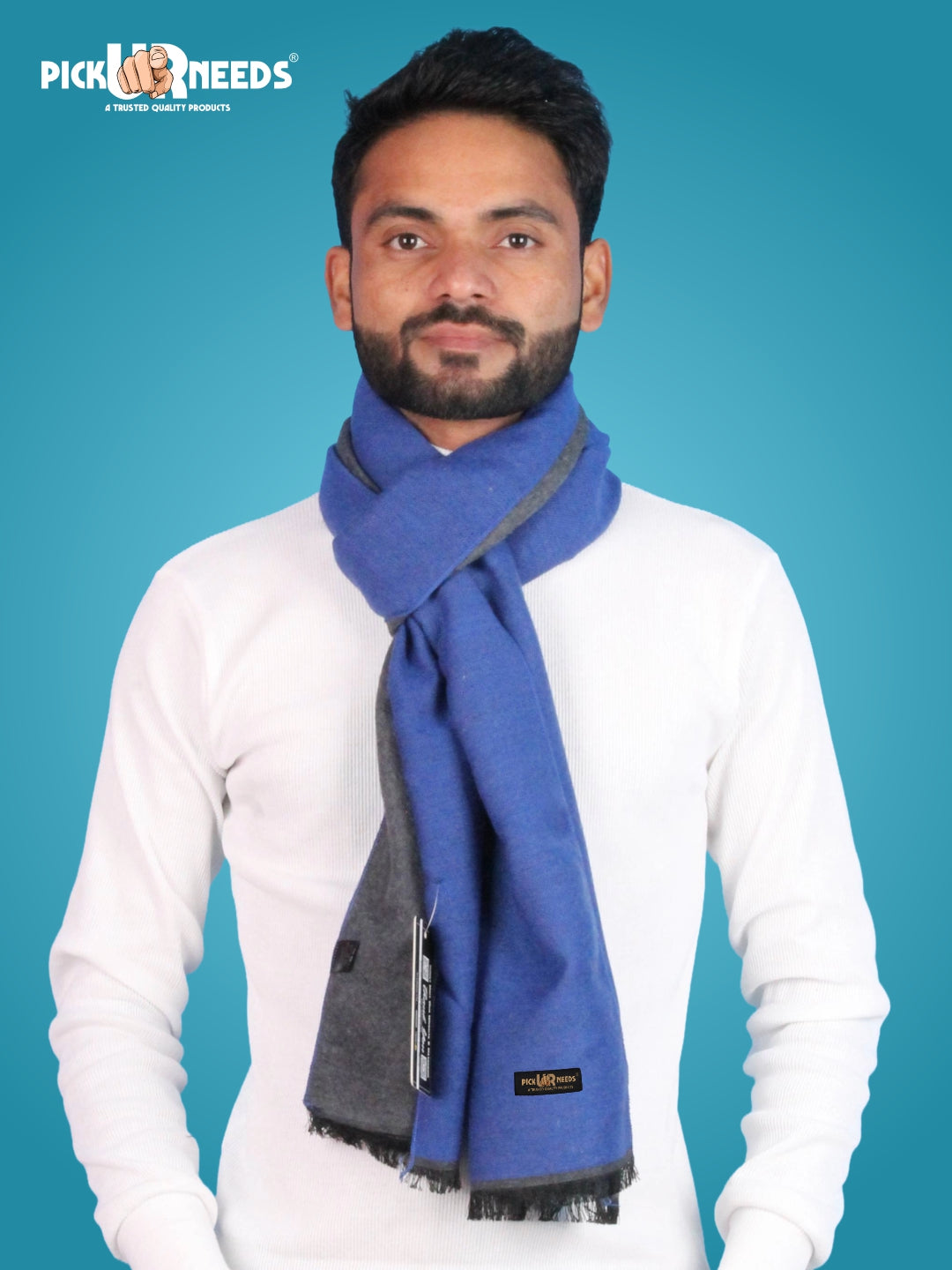 Pick Ur Needs Reversible Winter Muffler for Men Dual-Color Soft Woolen Scarf Warm, Stylish & Lightweight Muffler for Casual, Office & Outdoor Wear