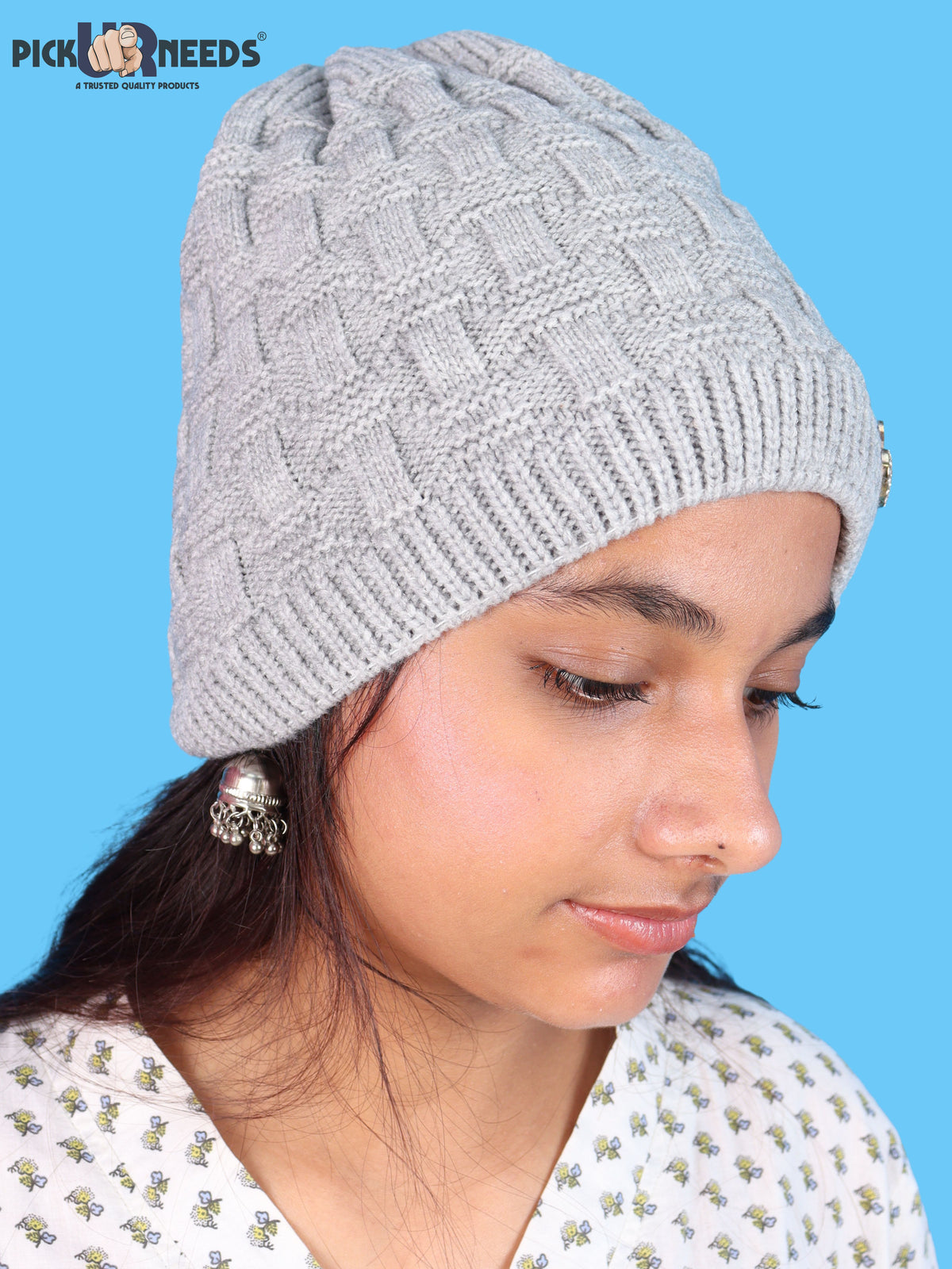 Pick Ur Needs Stylish Winter Cap for Women & Girls Warm Cozy Stretchable with Soft Knit Fabric