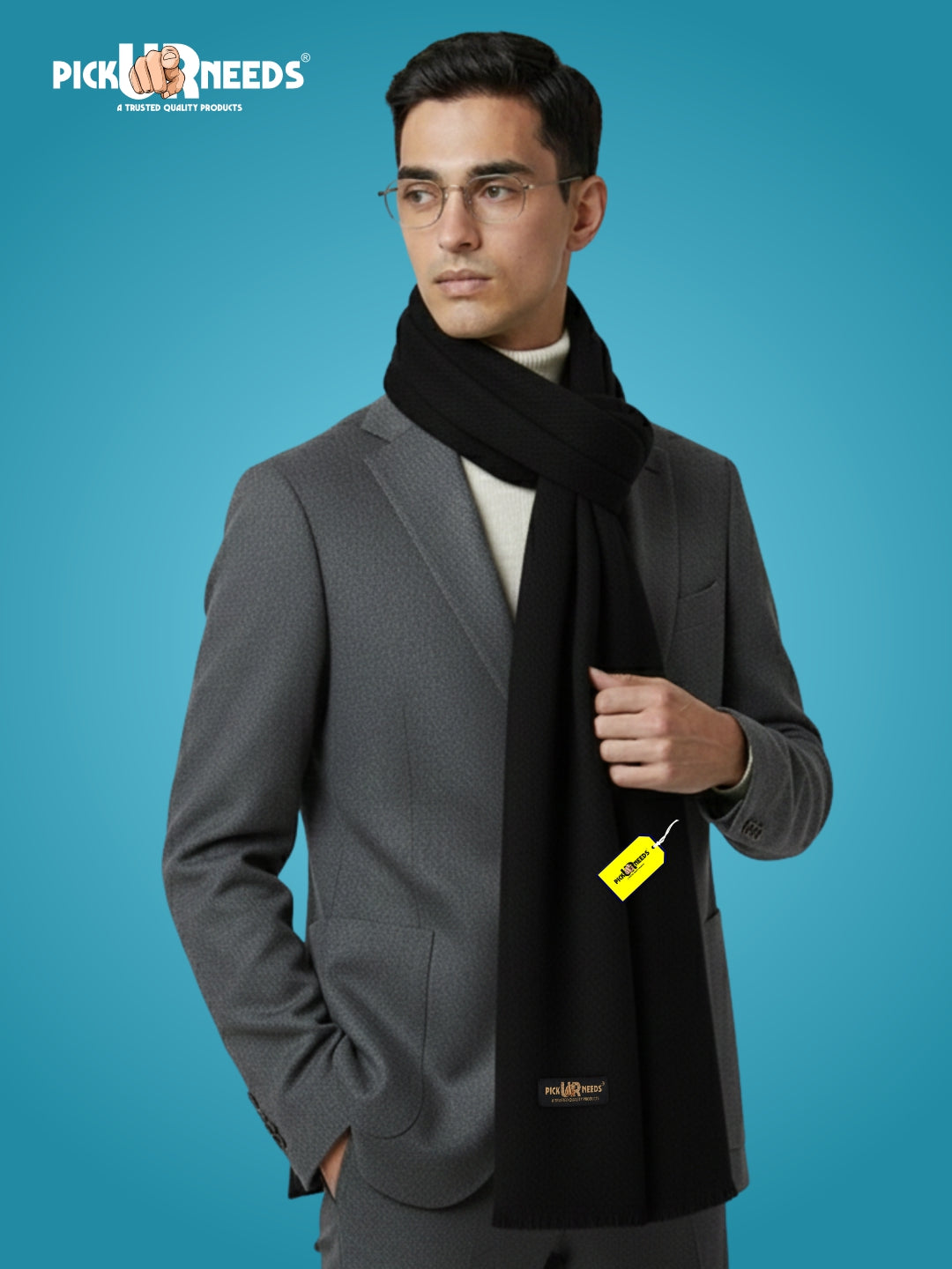 Pick Ur Needs Men’s Classic Winter Muffler Ultra-Soft Woolen Scarf with Premium Finish for Formal & Casual Outfits