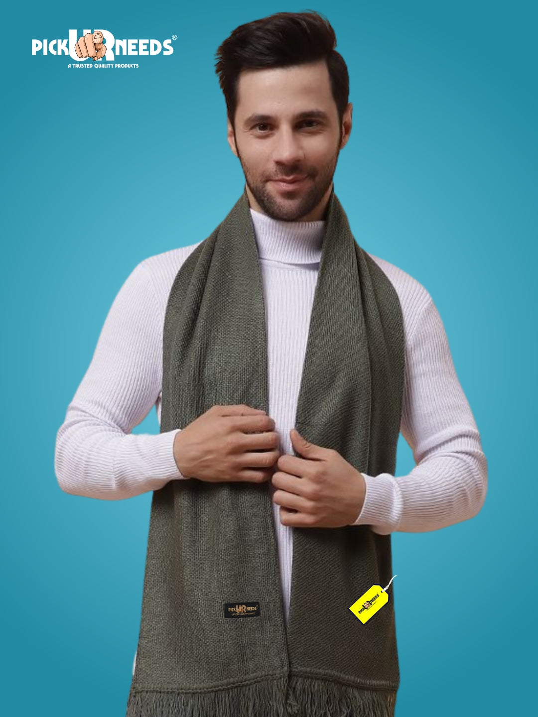 Pick Ur Needs Premium Soft, Warm & Breathable Wool Blend Winter Scarf for Men Fashionable Elegant Muffler