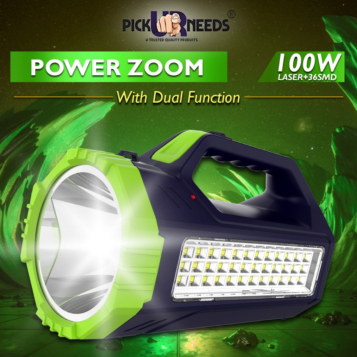 Pick Ur Needs Rechargeable Bright Led Torch Light Laser Long Range High Power Search Light Kisan Rechargeable with 36 Led Side Emergency Lights