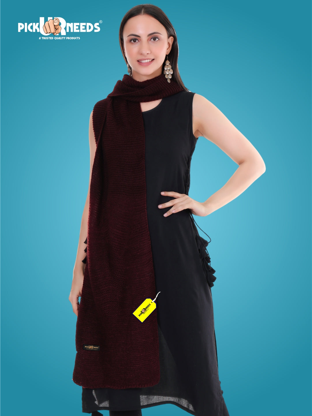 Pick Ur Needs Soft & Elegant Women’s Winter Scarf Wool Blend Knitted Muffler For Cold Weather Wrap