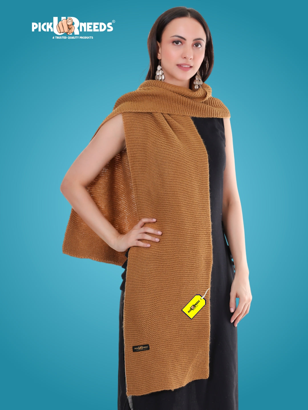 Pick Ur Needs Soft & Elegant Women’s Winter Scarf Wool Blend Knitted Muffler For Cold Weather Wrap