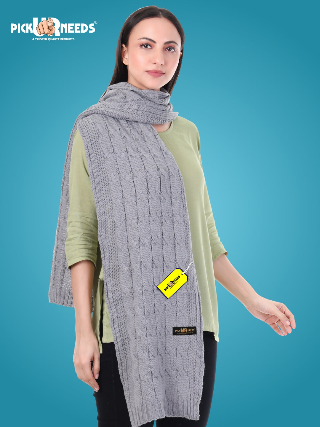 Pick Ur Needs Women’s Woolen Muffler Soft & Warm Knitted Scarf Winter Neck Wrap Premium Acrylic Wool Stylish Hand-Washable