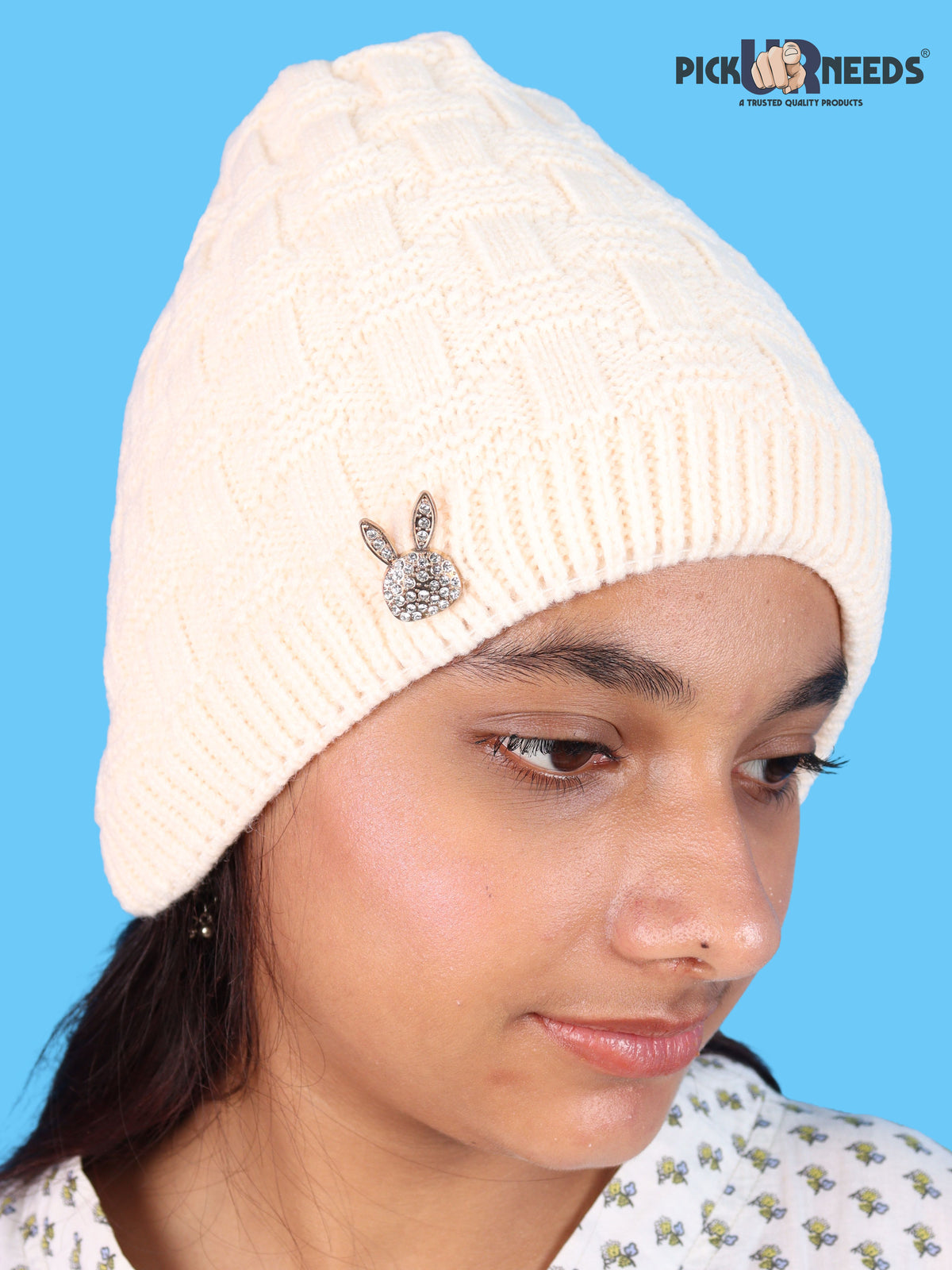Pick Ur Needs Stylish Winter Cap for Women & Girls Warm Cozy Stretchable with Soft Knit Fabric