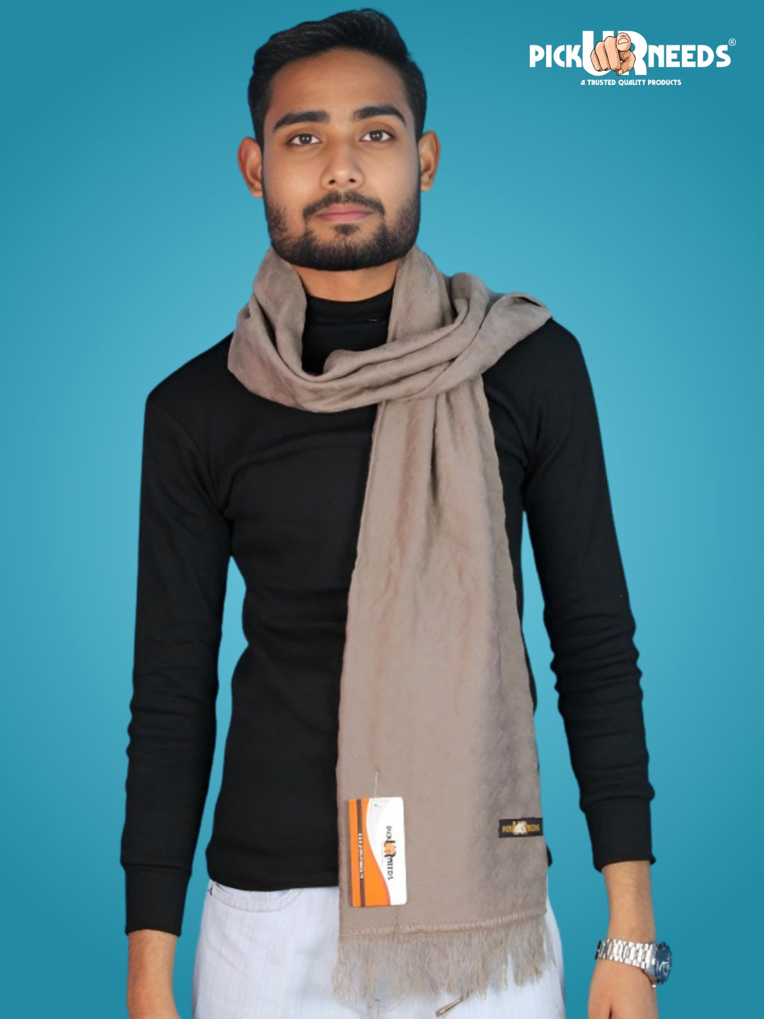 Pick Ur Needs Men’s Signature Winter Muffler Ultra-Soft Textured Scarf for Cold Weather Elegant Daily & Office Wear Muffler for Men