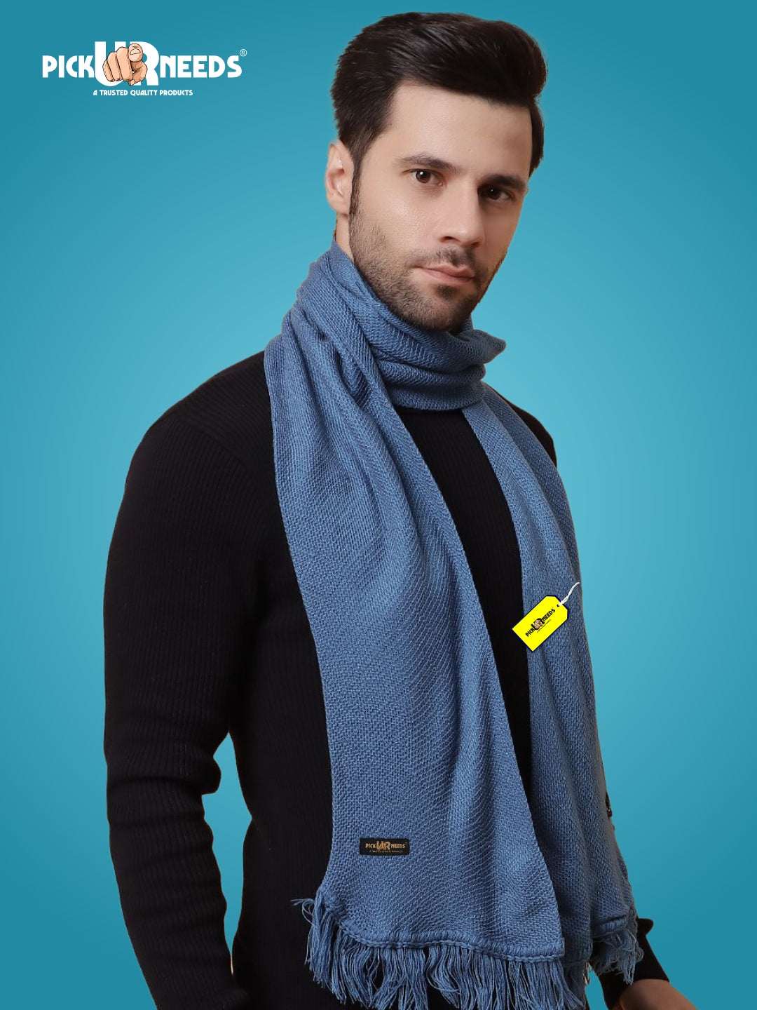 Pick Ur Needs Premium Soft, Warm & Breathable Wool Blend Winter Scarf for Men Fashionable Elegant Muffler