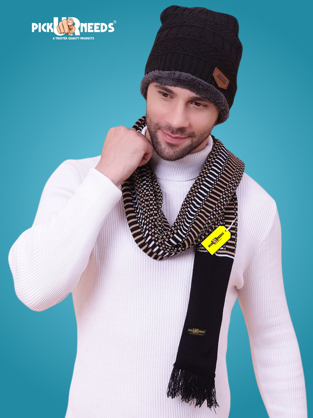 Pick Ur Needs Premium Winter Muffler for Men Soft Woolen Knitted Scarf for Warmth & Style